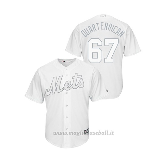 Maglia Baseball Hombre New York Mets 67 Seth Lugo 2019 Players Weekend Replica Bianco